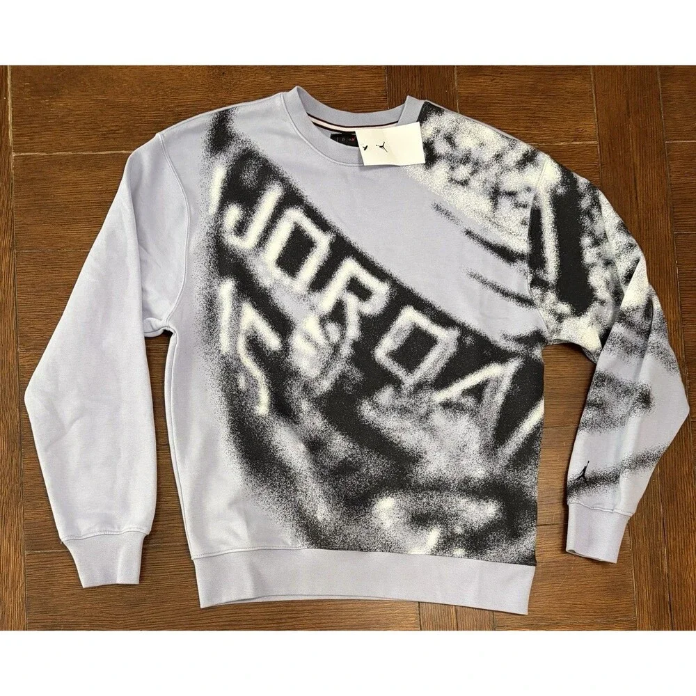 Air Jordan Fleece Sweatshirt Men Sz M Purple Crewneck Pullover HF9313-519 NWT